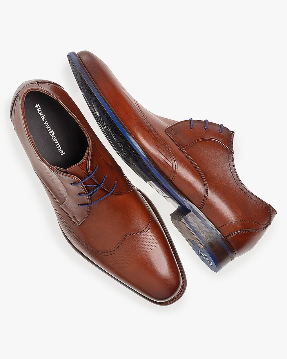 Lace-up shoes men De Stijler 42.00 Dark cognac | Floris van Bommel