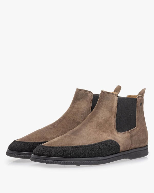 Su&egrave;de chelsea boot taupe