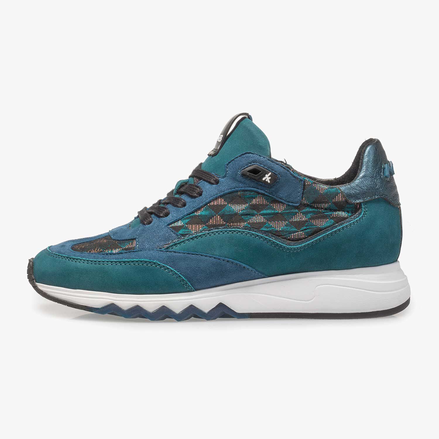 Women s green suede leather sneaker 85289 02 Floris van Bommel