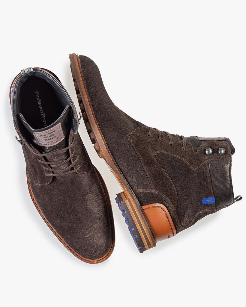 Crepi boot brown suede leather