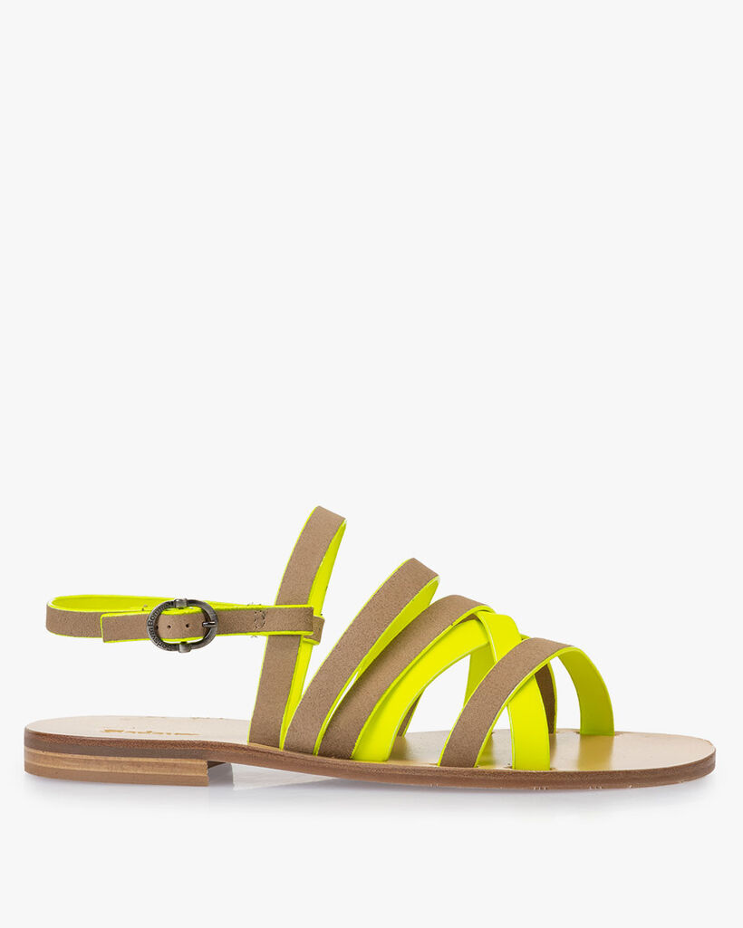 Sandal suede leather beige