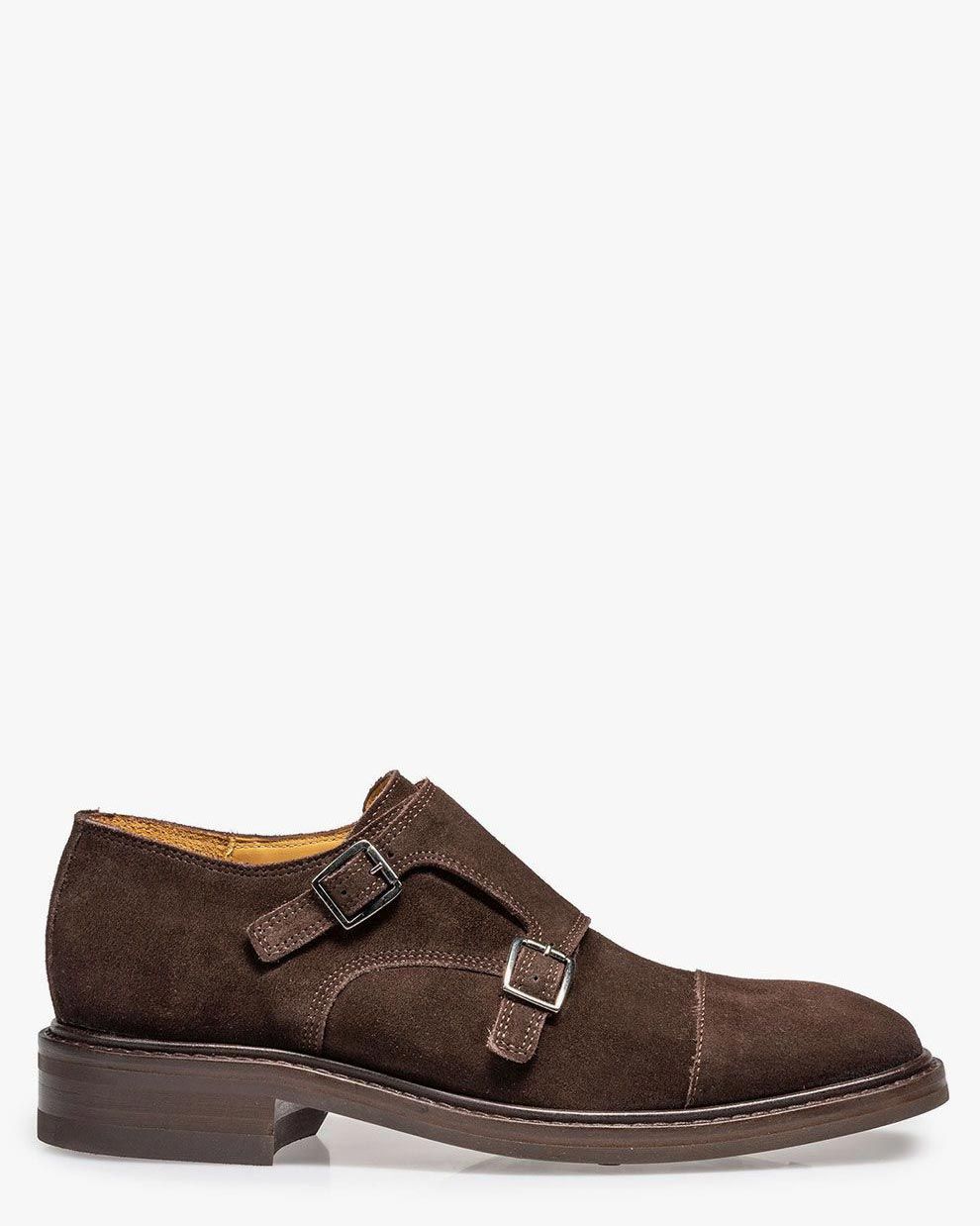 Santoni Heren Gespschoenen Bruin sue 2 gesp rz | Van den Assem