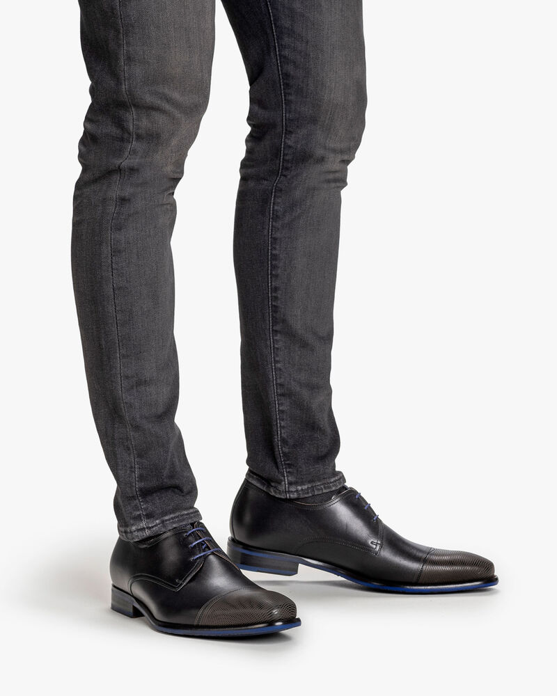 Veterschoen kalfsleer zwart