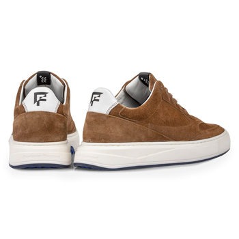 Sneaker su&egrave;de cognac
