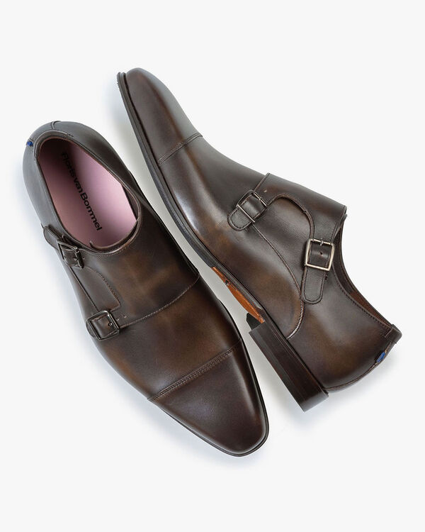 Monk strap calf leather brown