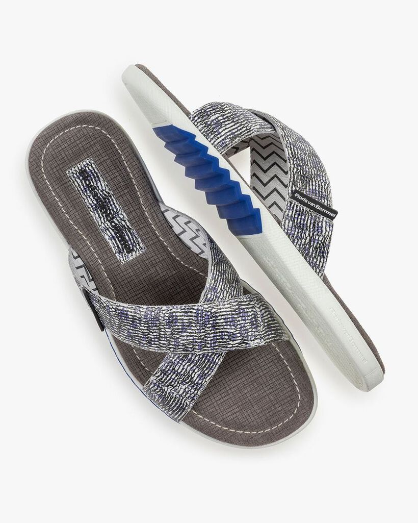 Slipper met print zwart/wit