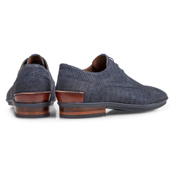 Veterschoen met print donkerblauw