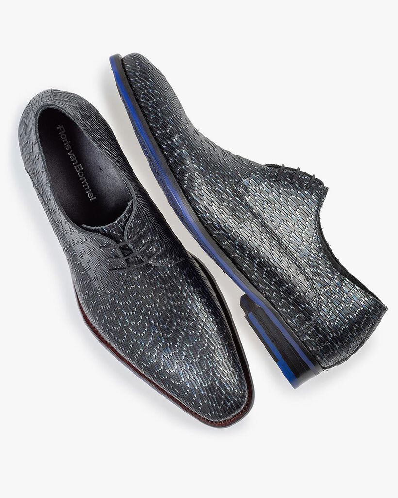 Veterschoen metallic donkergroen