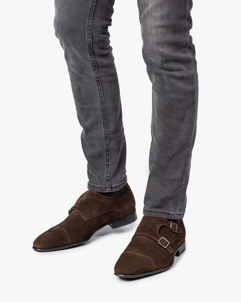 Brown suede monk