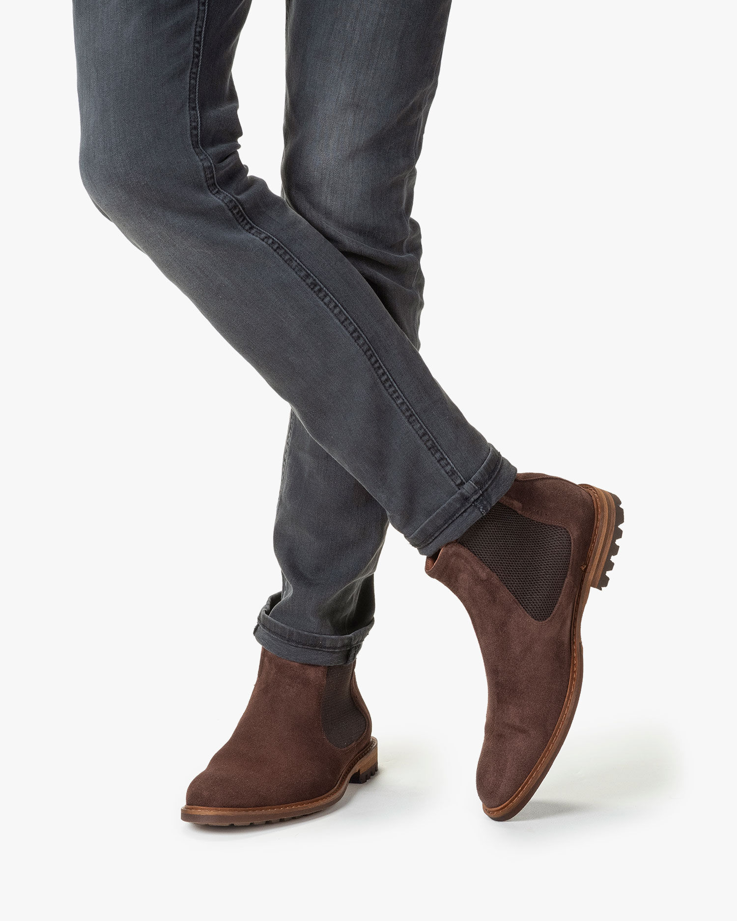 Chelsea boot suede dark brown 20122 00 Floris van Bommel Official
