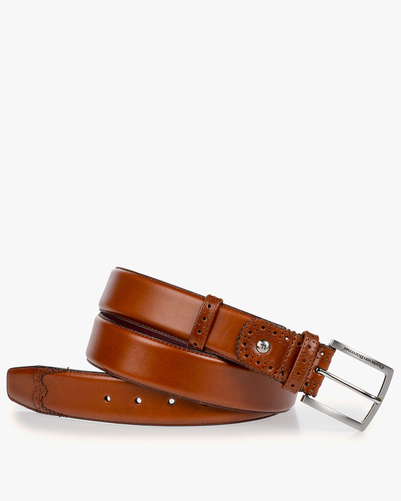 Cognac calf’s leather belt