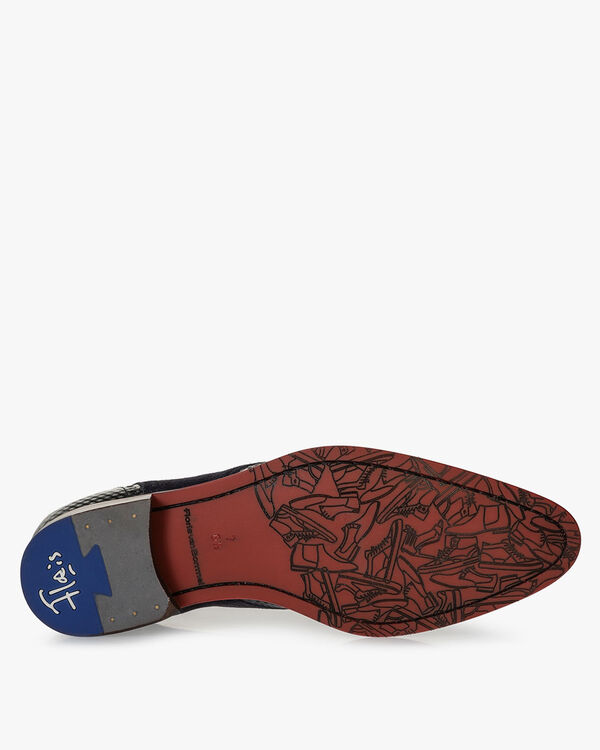 Veterboot nubuckleer donkerblauw