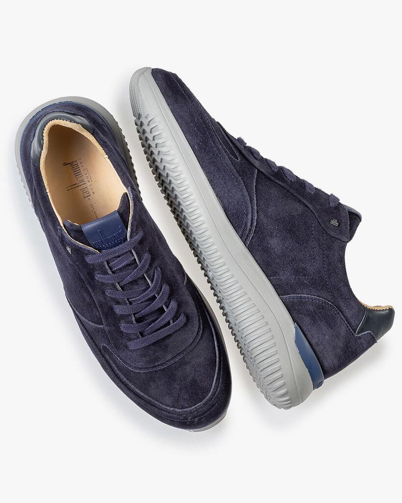 Blauwe su&egrave;de sneaker