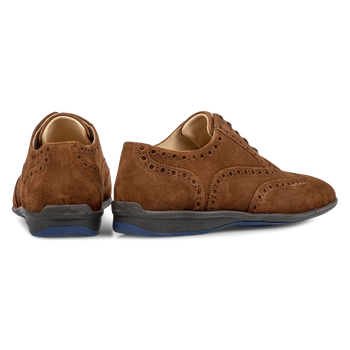 Lace shoe suede leather brown