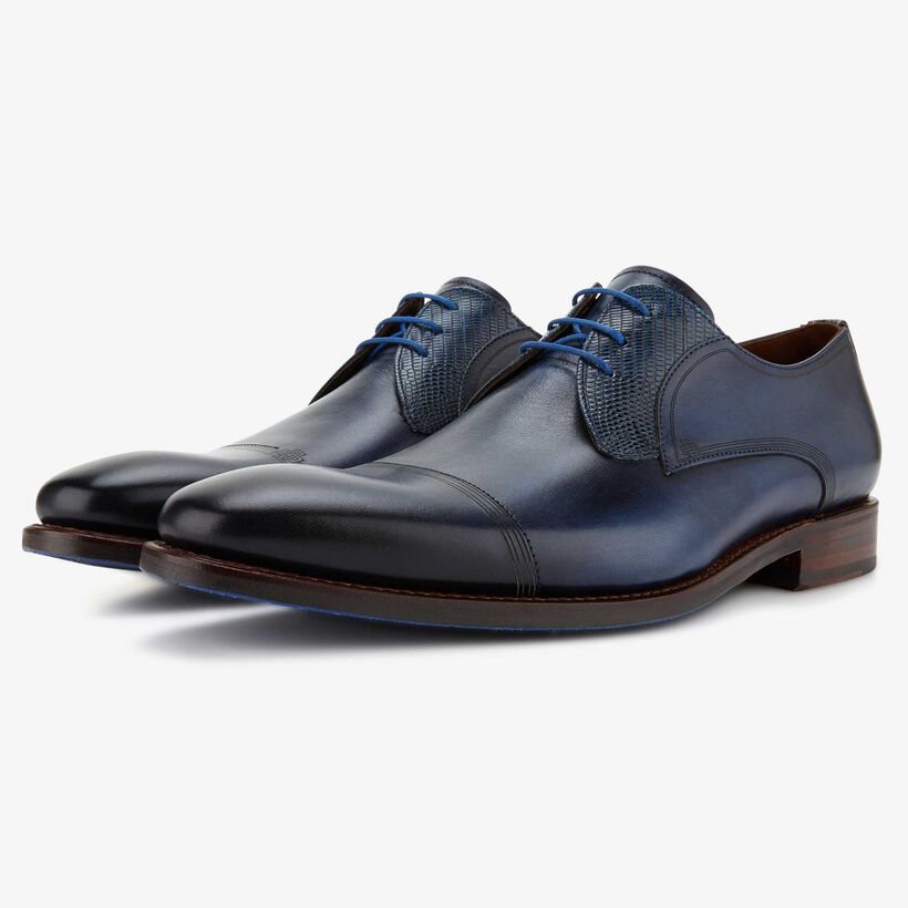 Floris van Bommel dark blueleather men’s lace shoe