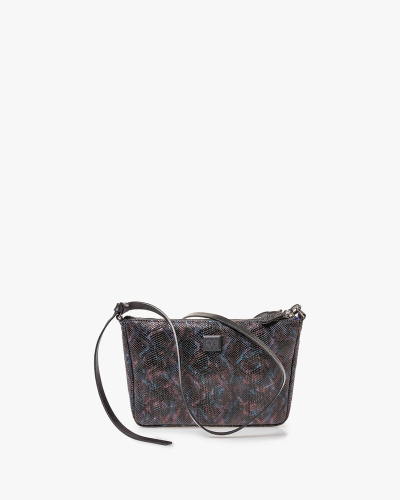 Tas crocoprint blauw