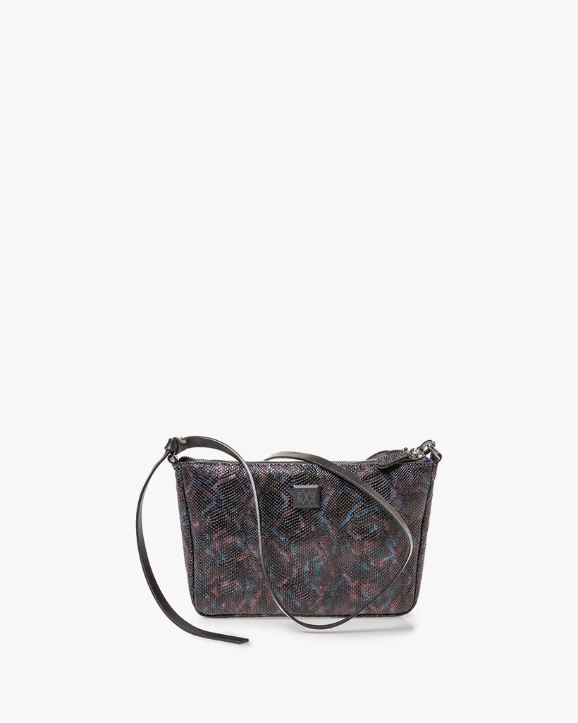 Tas crocoprint blauw
