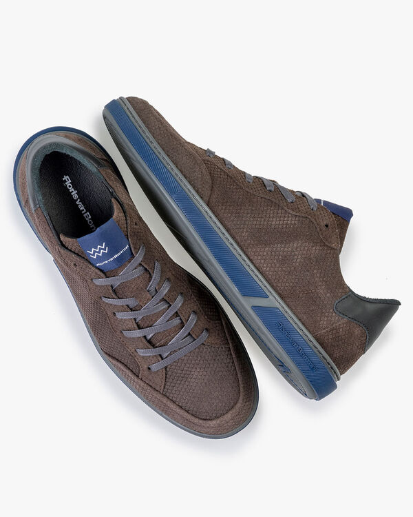 Sneaker leer donkerbruin