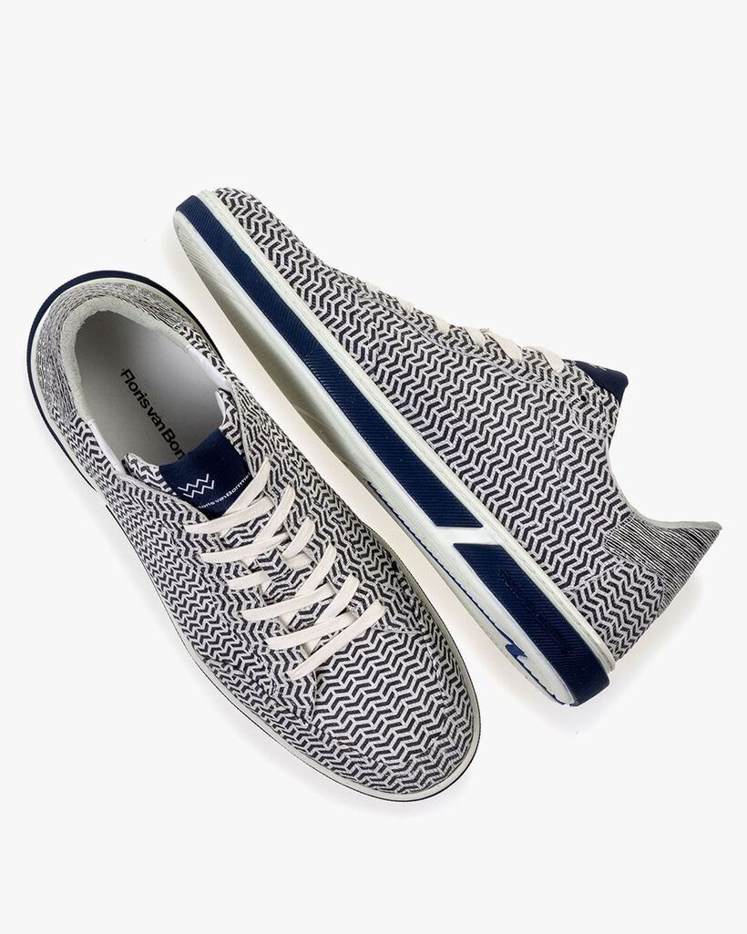 Sneaker leer zwart/wit