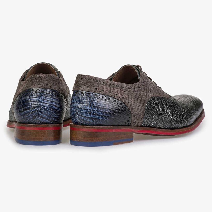 Grey Premium calf leather lace shoe