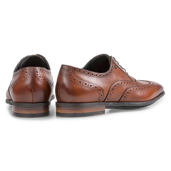 Cognac-coloured calf leather brogue