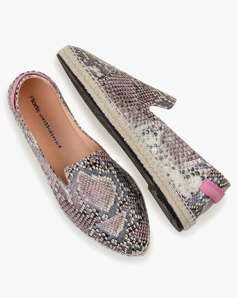 Espadrille geprint leer roze