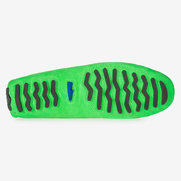 Premium fluorescent green leather moccasin