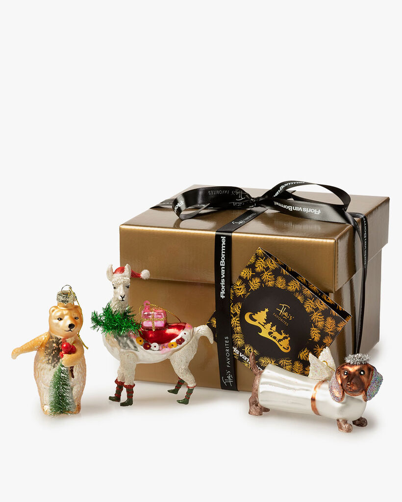 Giftbox kersthangers 'X-mas Animals'