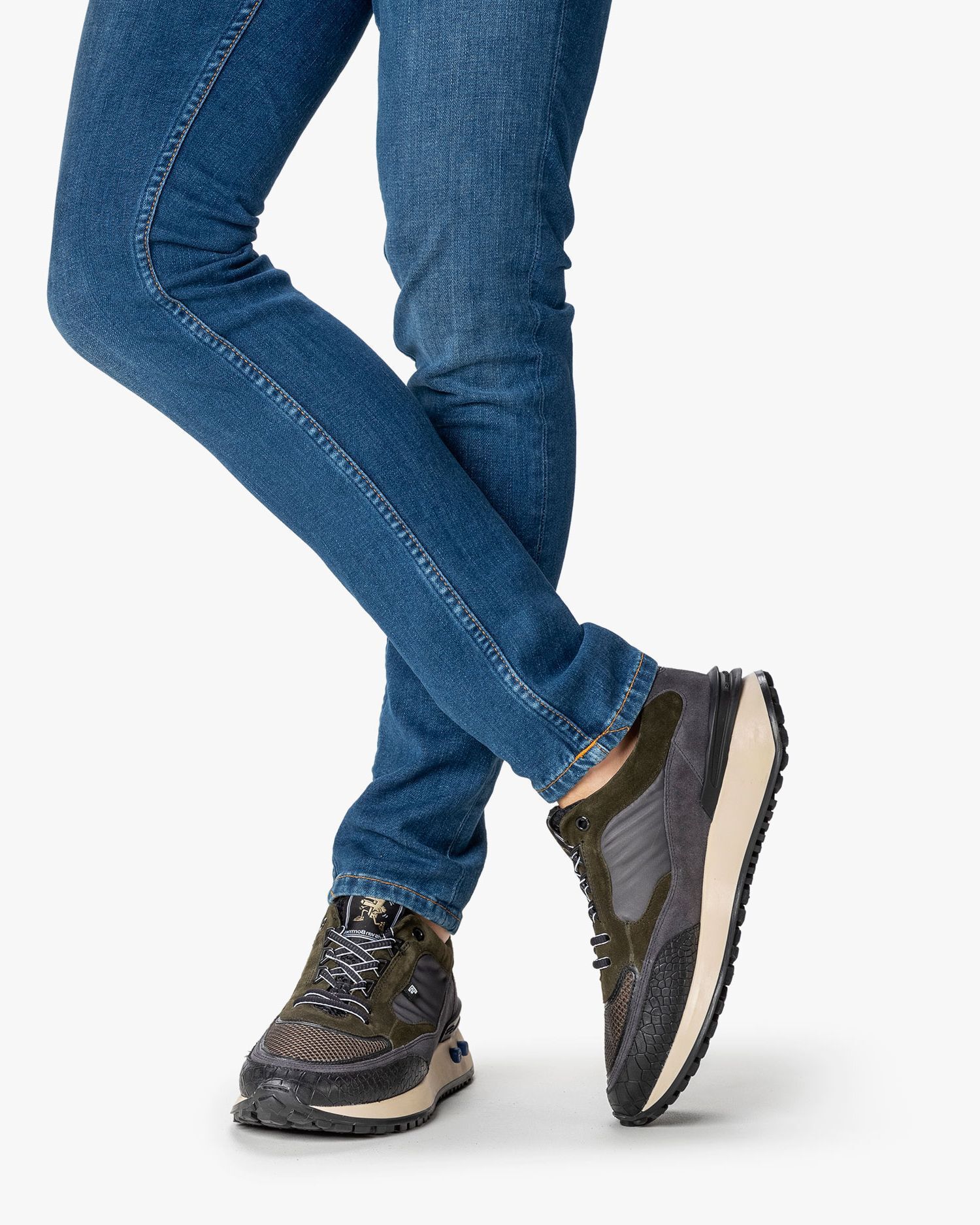 Sneaker suède donkergroen SFM-10106-51-01 | Floris van Bommel®