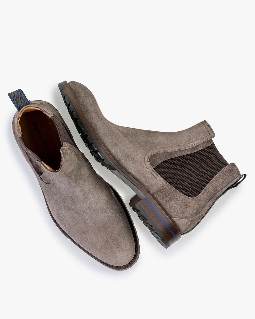 Chelsea boot su&egrave;de taupe