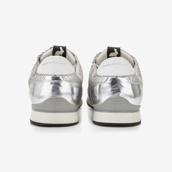 Floris van Bommel zilveren bloemdessin dames sneaker