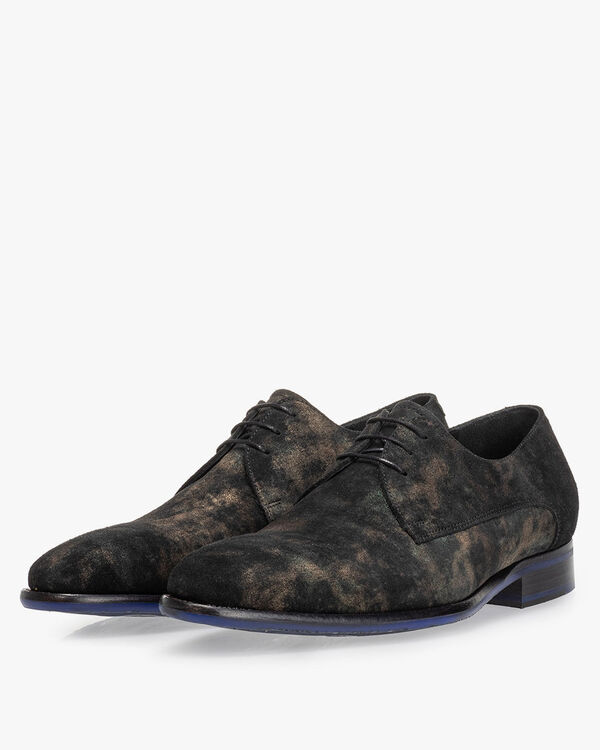 Veterschoen su&egrave;de donkergroen