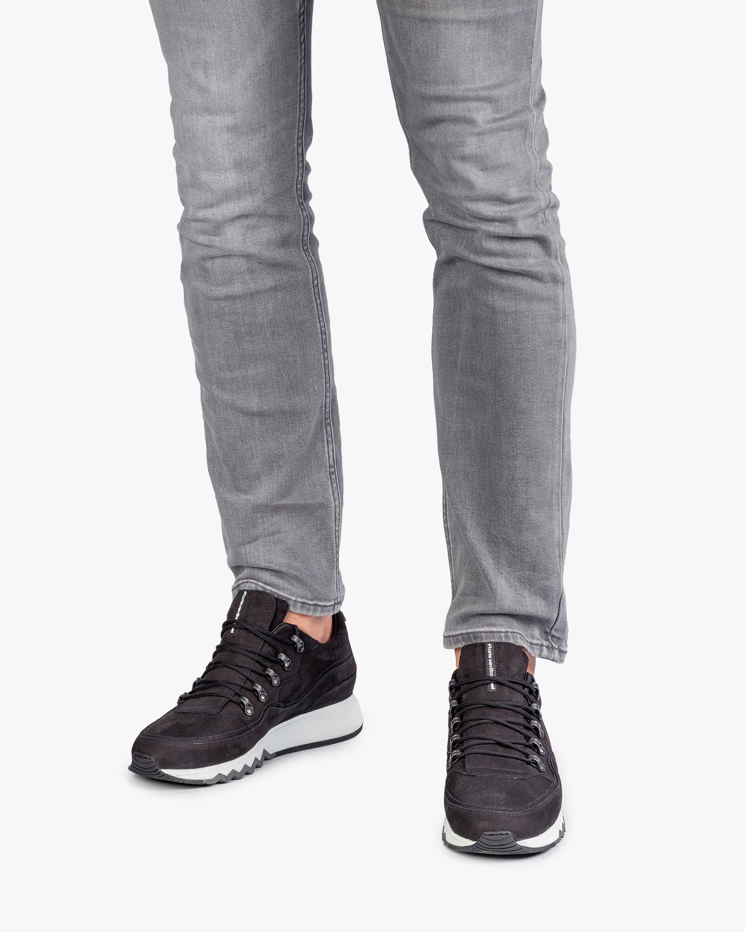 Zwarte nubuckleren sneaker SFM-10092-10-03 | Floris van Bommel®