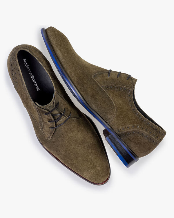 Veterschoen su&egrave;de donkergroen