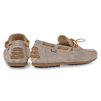 Moccasin suede leather sand-coloured