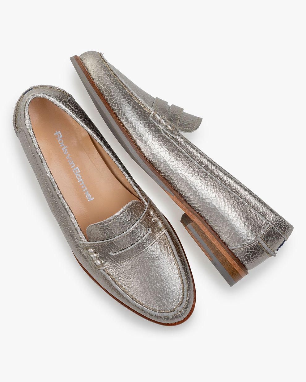 Loafer metallicprint zilver SFW-40008-90-03 | Floris van Bommel Women®
