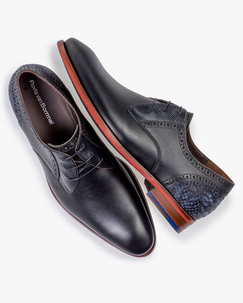 Veterschoen kalfsleer zwart