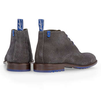 Lace boot grey with print