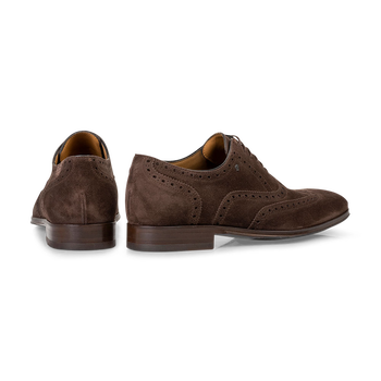 Lace shoe suede dark brown