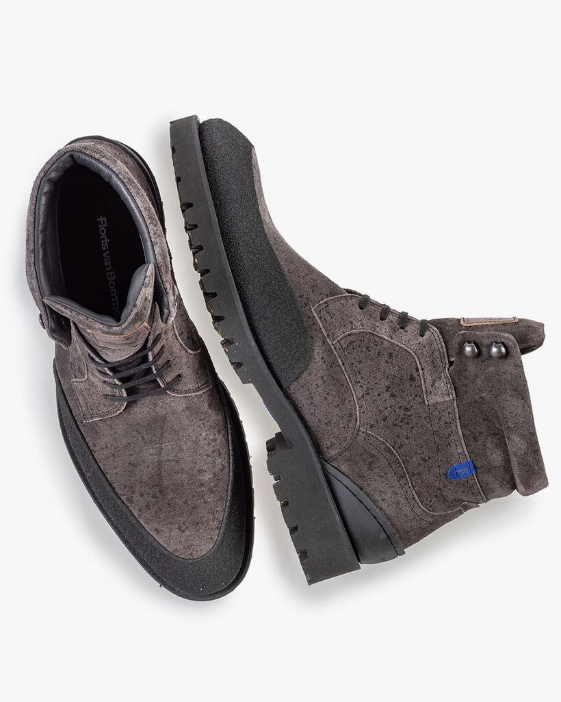 Veterboot grijs su&egrave;de