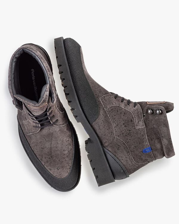 Veterboot grijs su&egrave;de