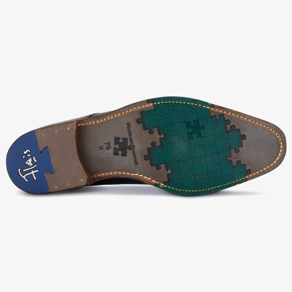Floris van Bommel donkerblauwe leren heren veterboot