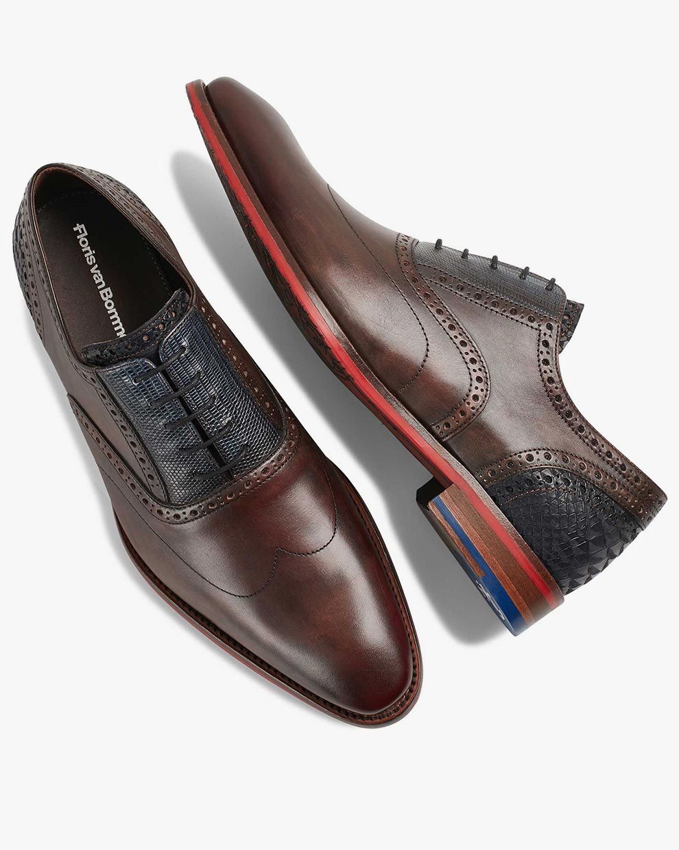 Bruine kalfsleren veterschoen SFM-30229-21-01 | Floris van Bommel®