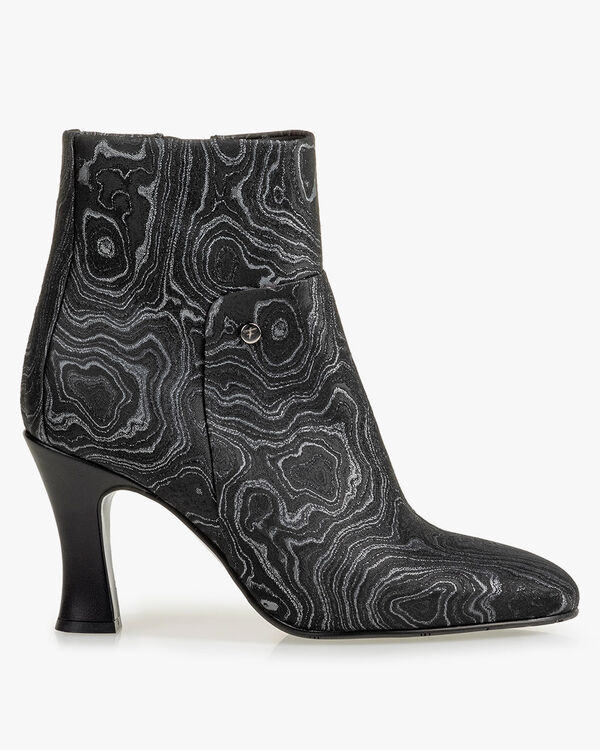Ankle boot print black