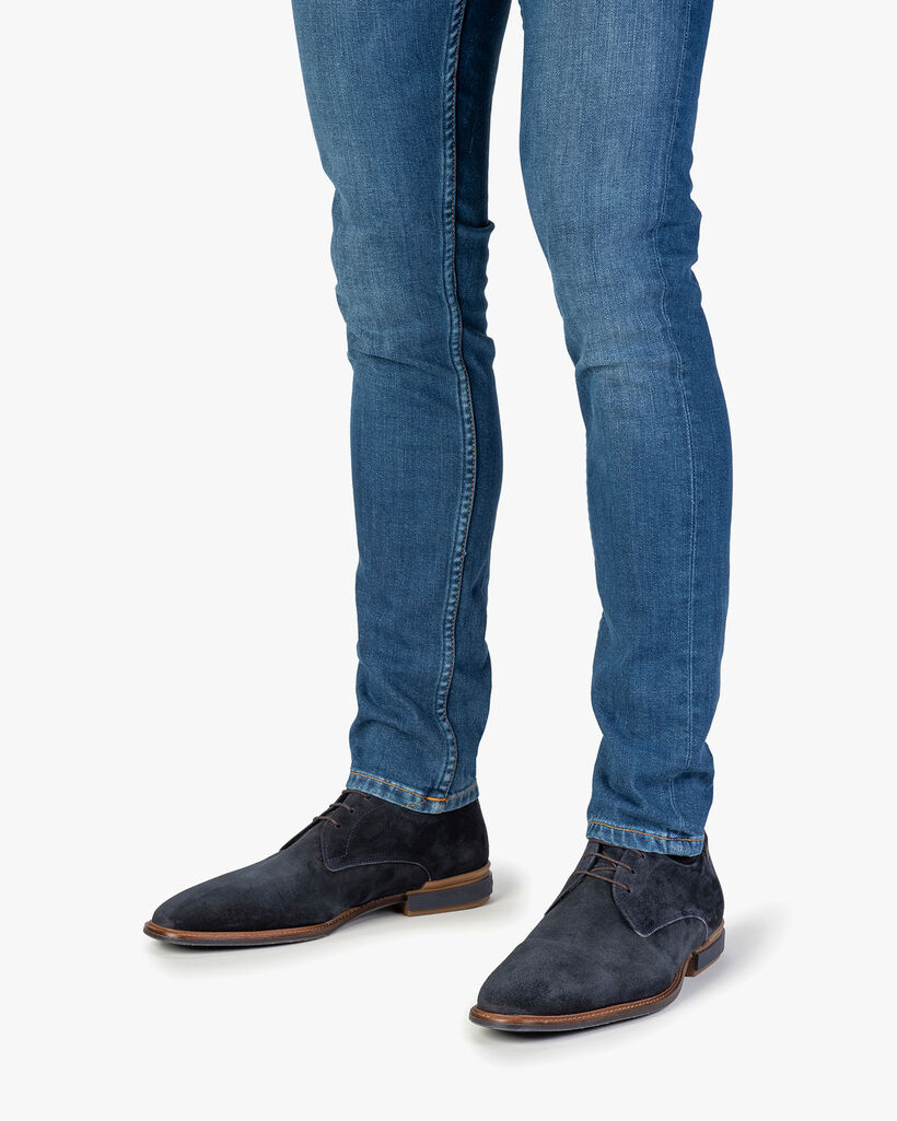 Veterschoen blauw su&egrave;de