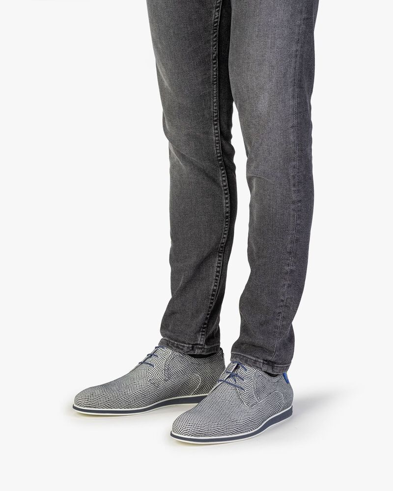 Lace shoe off-white suede leather