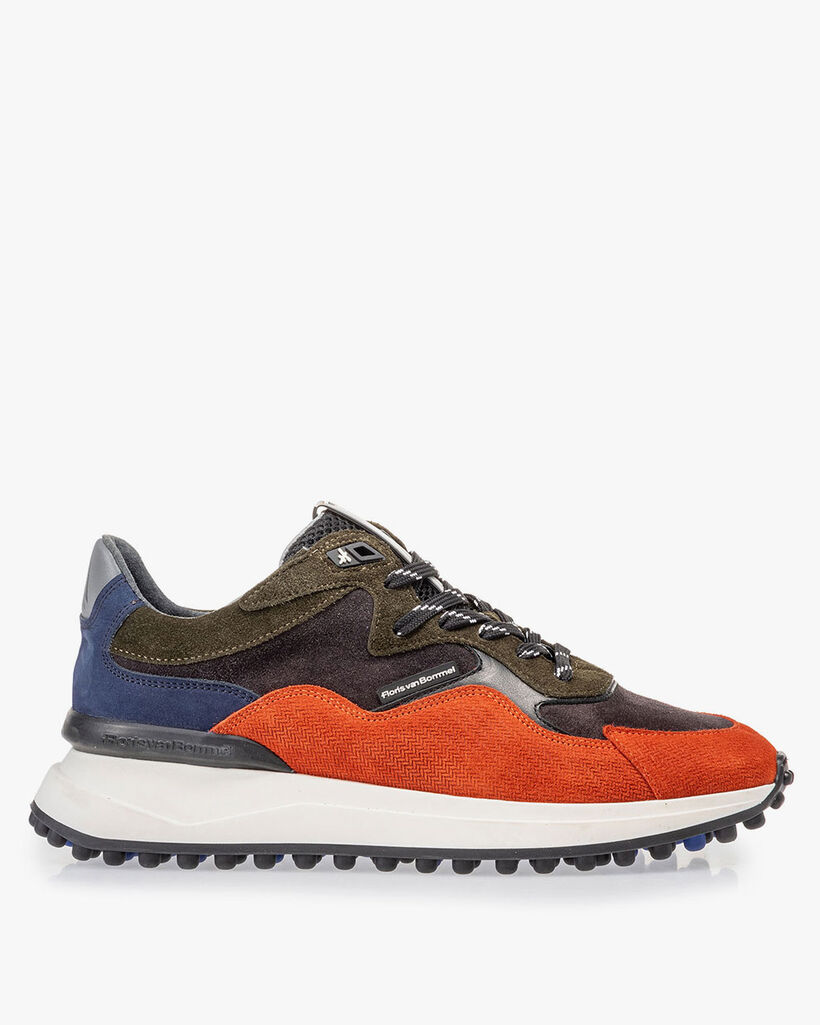 Noppi sneaker donkerblauw/oranje