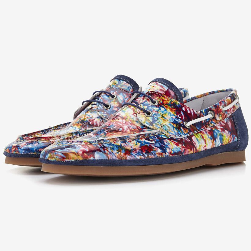 Floris van Bommel printed lakleren heren bootschoen