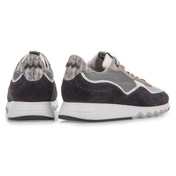 Grey and black suede leather sneaker