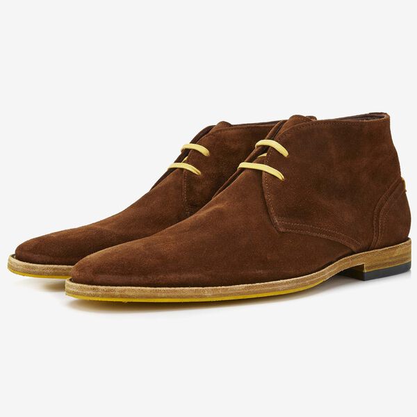Floris van Bommel cognac suède heren veterboot